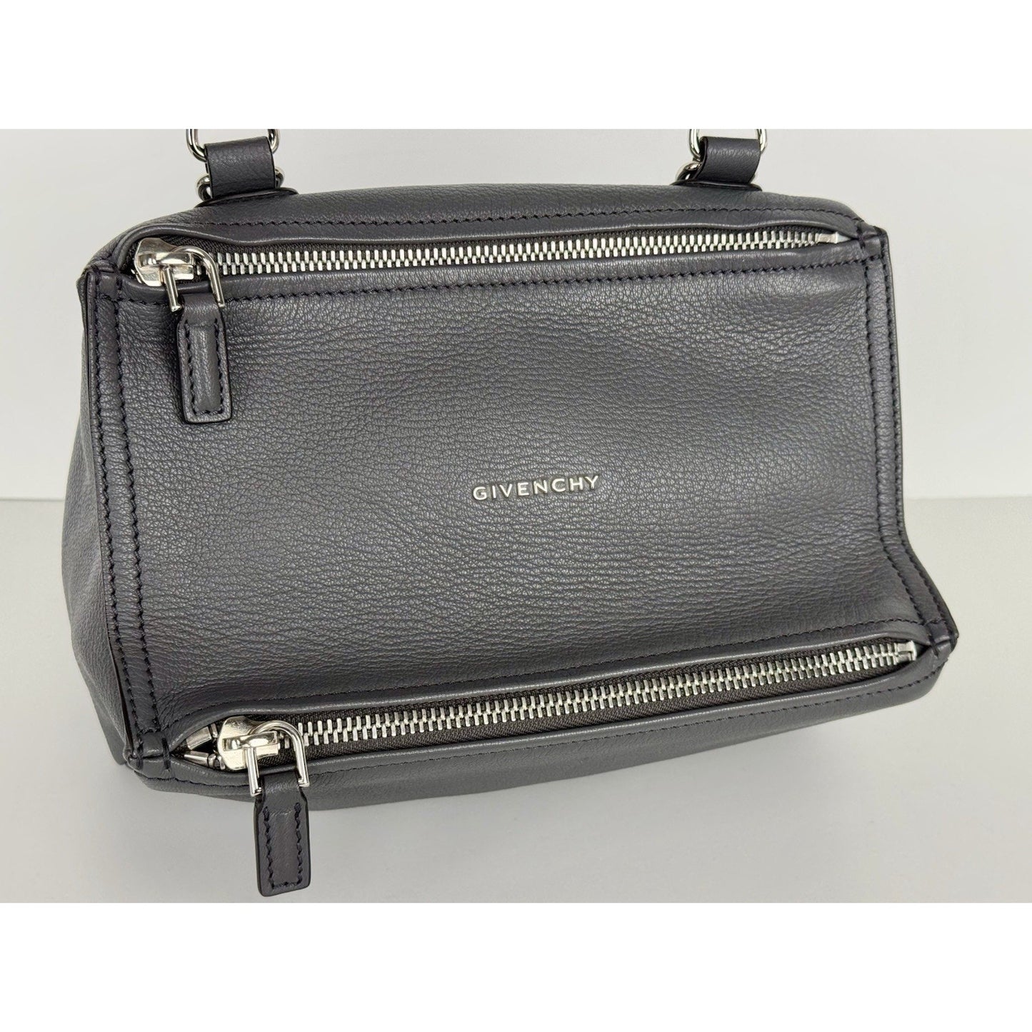 Givenchy Medium Pandora Shoulder Bag in Gray Grained Leather B-1