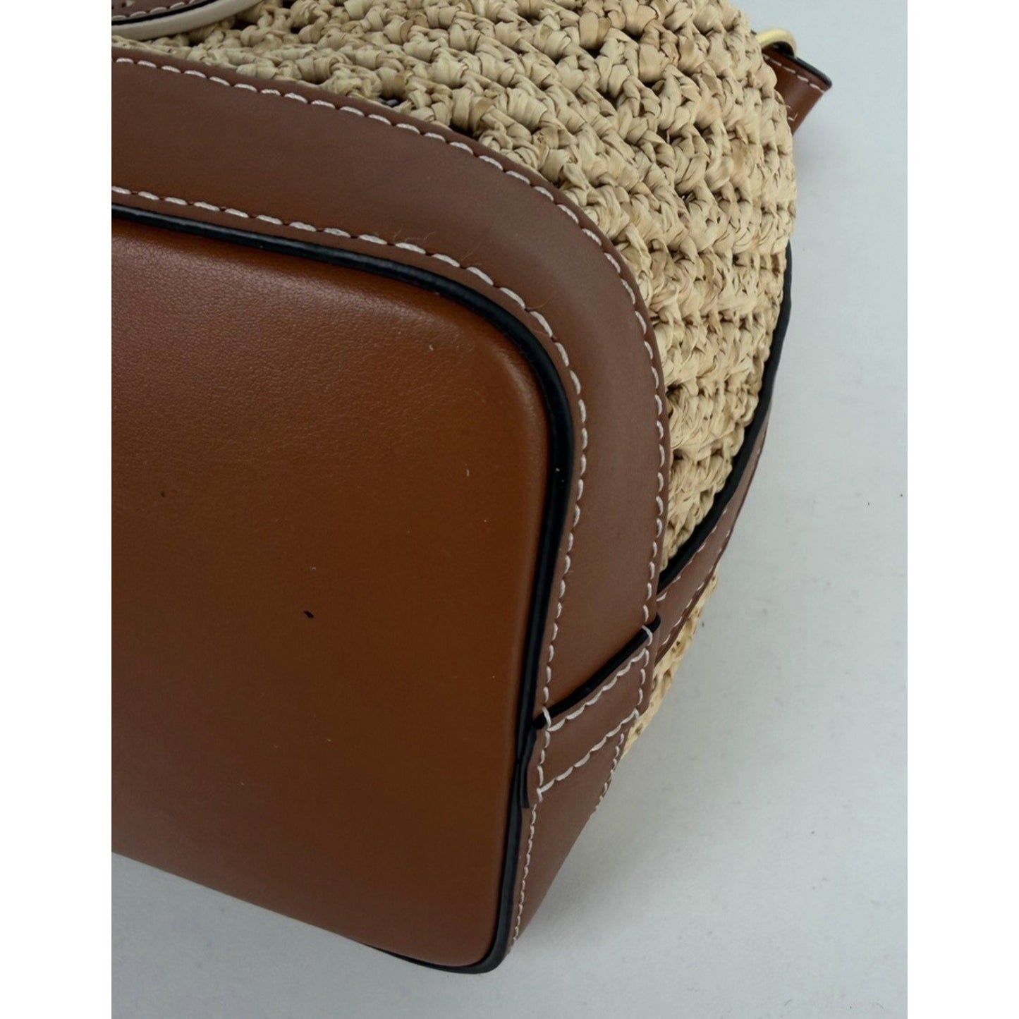 Louis Vuitton Noe BB Bag in Natural Woven Raffia with Leather Trim E-8