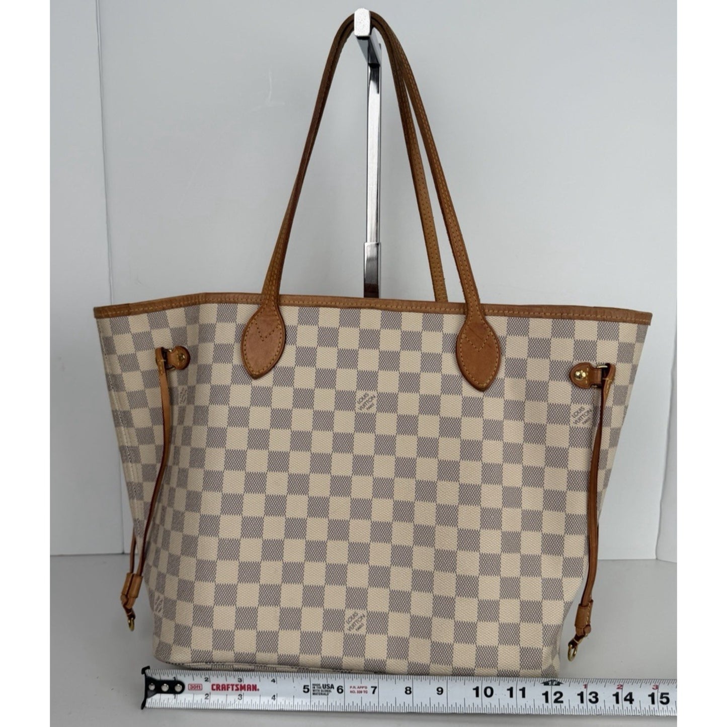 Louis Vuitton Neverfull MM Tote Bag in Damier Azur Coated Canvas NFC S