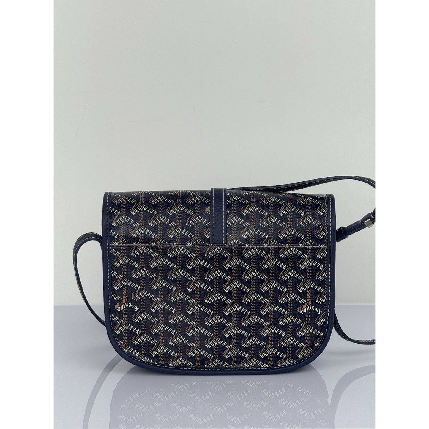 Goyard Belvedere Bag Blue Canvas Leather Crossbody