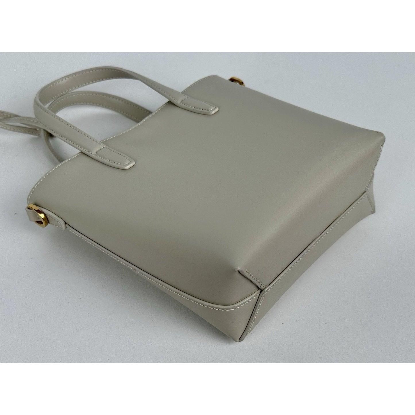 Saint Laurent Mini Toy Shopping Tote Cream Leather Bag (3)