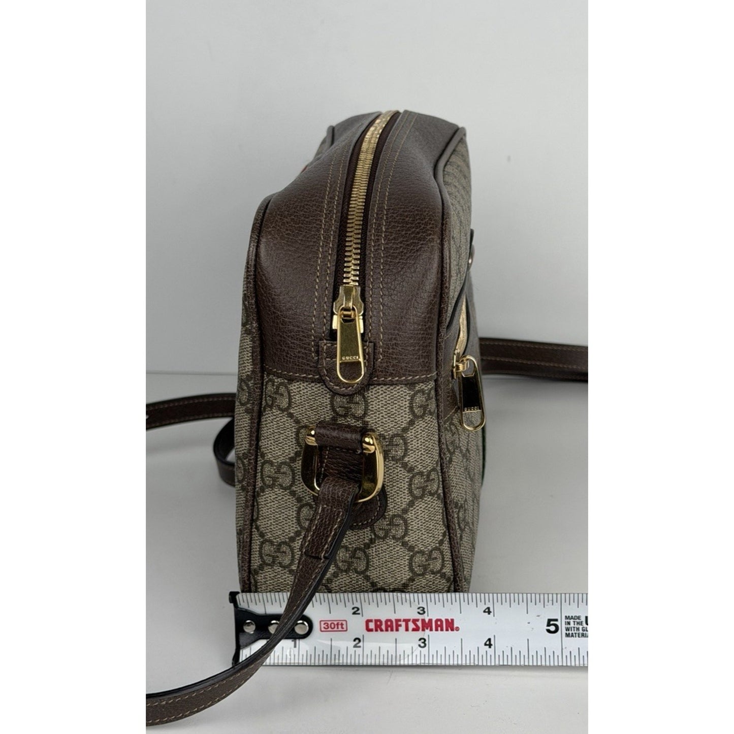 Gucci Ophidia Supreme Monogram Small Shoulder Bag Brown S06