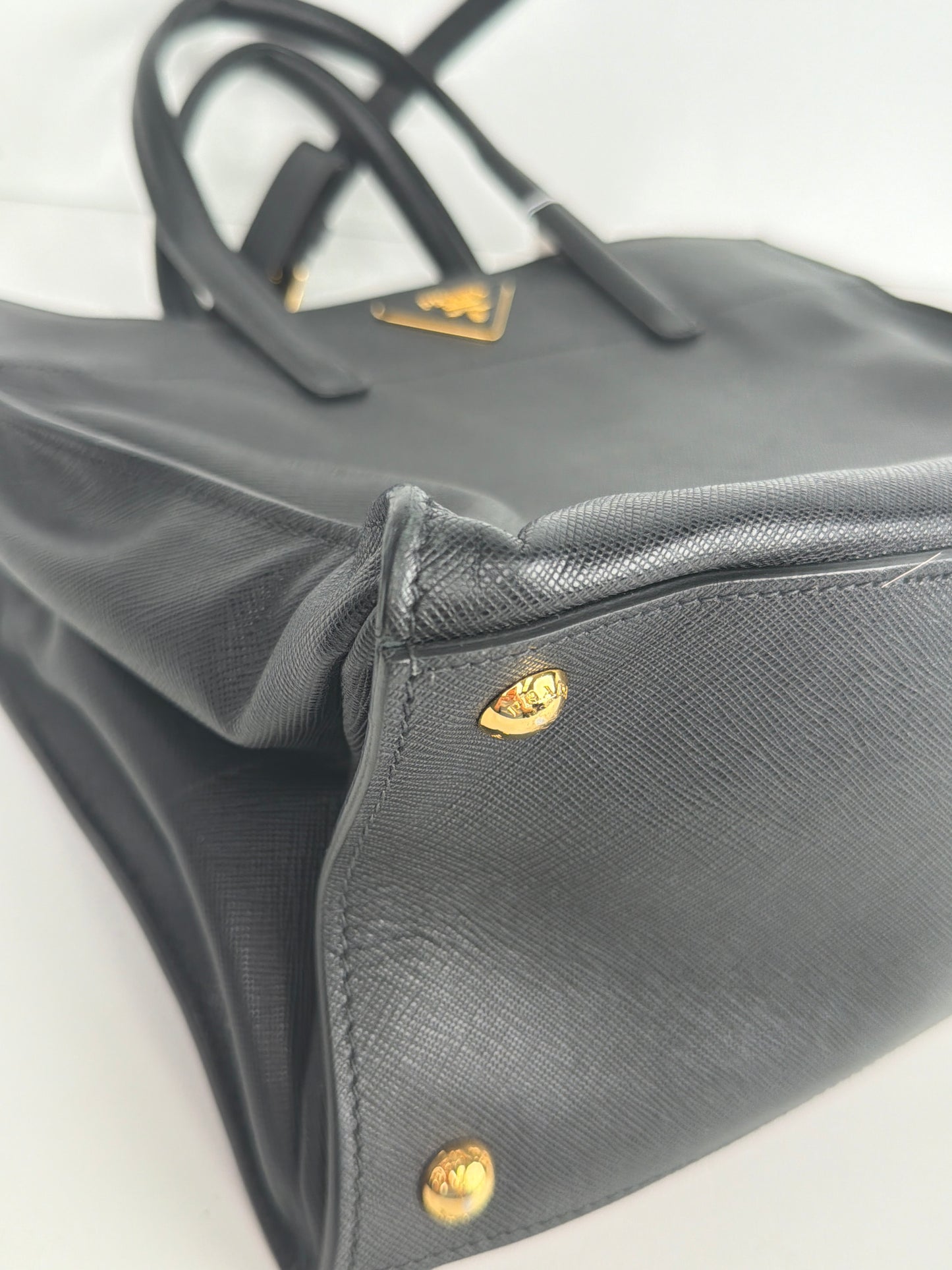 Prada Saffiano Leather Black Leather Shoulder Bag