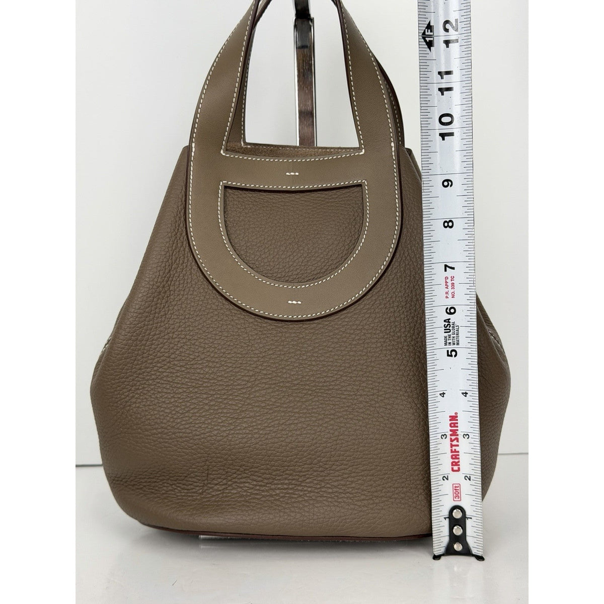 Hermes In-the-Loop 18 Top Handle Bag in Etoupe Leather Silver Hardware 2023 F1