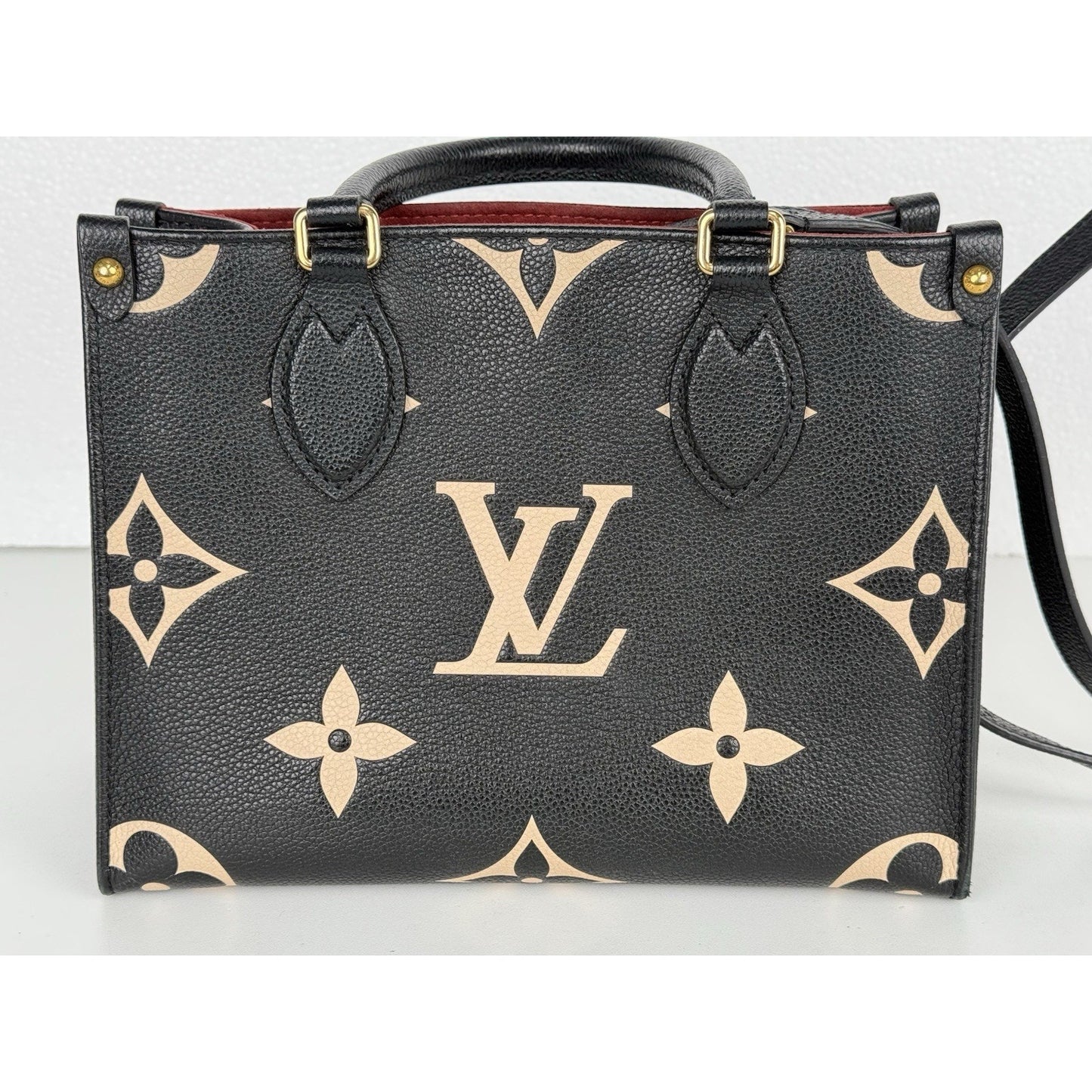 Louis Vuitton On The Go Handbag Pm Size Monogram Empreinte Bicolor