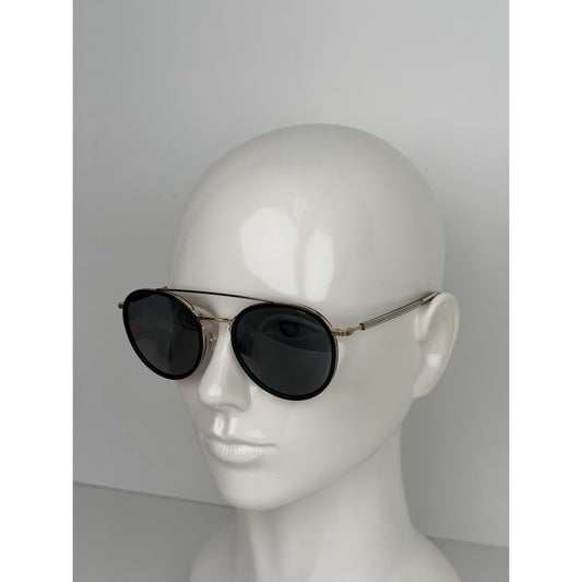 Barton Perreira Justice 56 Round Sunglasses-Frame in Black Acetate