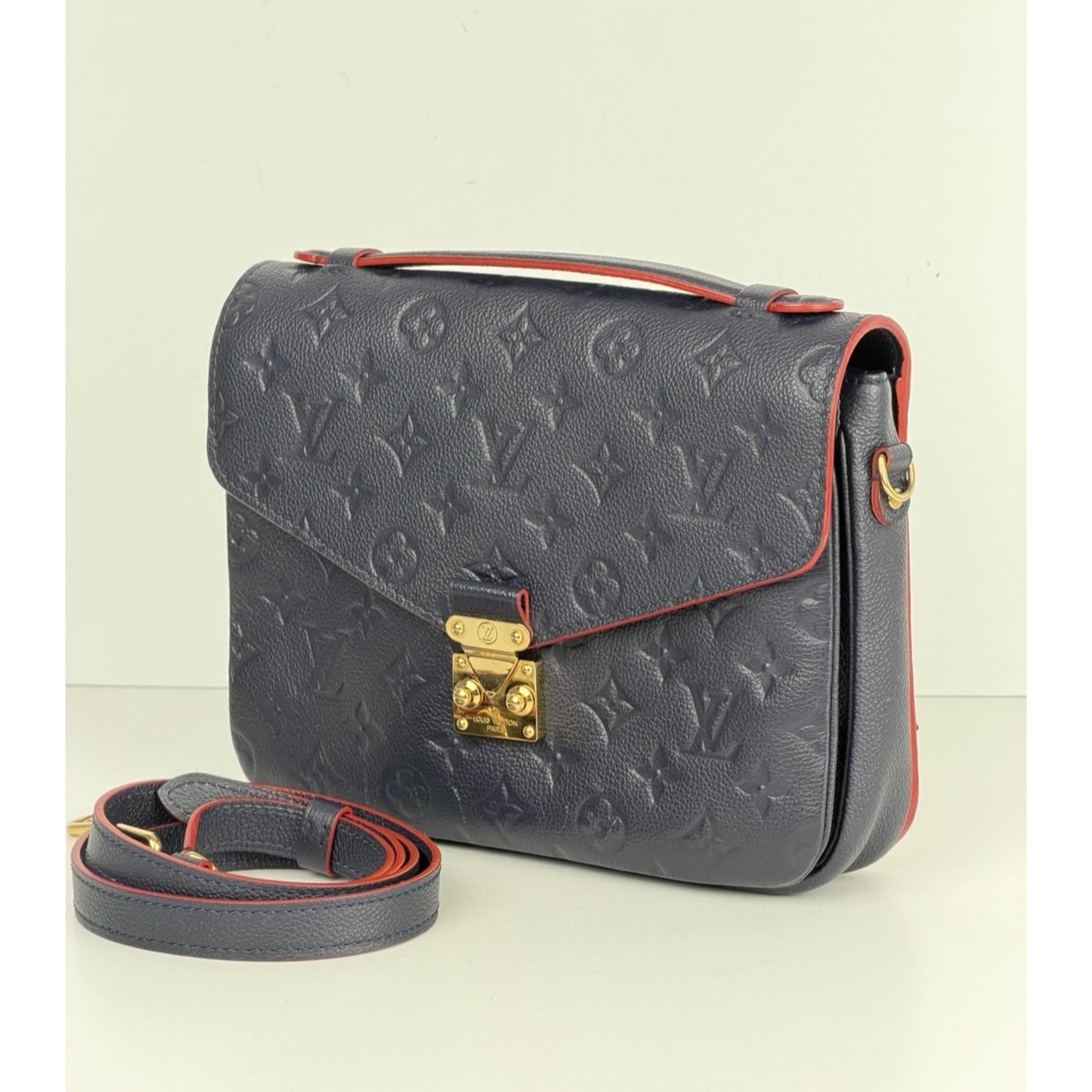 Louis Vuitton Pochette Metis Shoulder Bag Monogram Emprenite Leather Blue NFC F1
