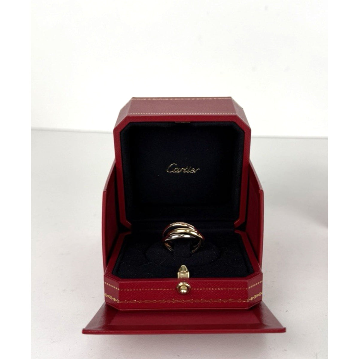 Cartier Trinity Ring in 18k Yellow White Rose Gold Size 7.5 (55)