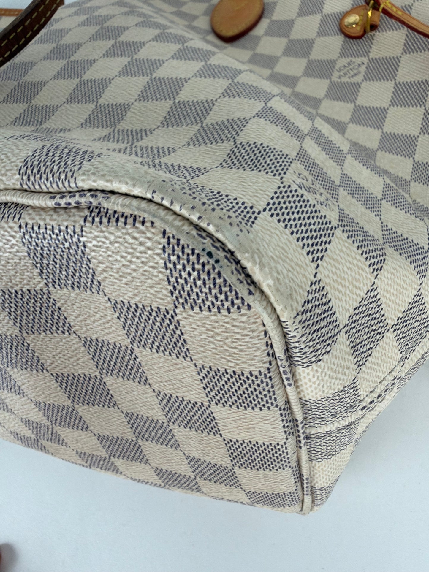 Louis Vuitton Neverfull Tote Bag MM in Damier Azur Coated Canvas 2017 YS