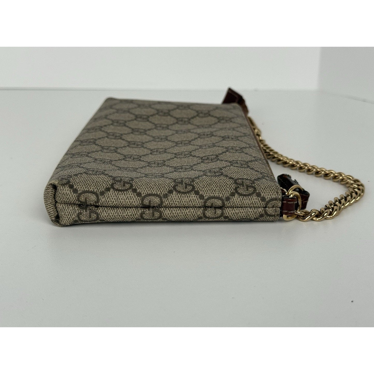 Gucci Brown Canvas Pouch on Zip