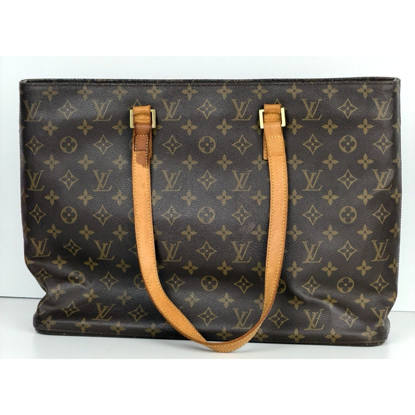 Louis Vuitton Cabas Mezzo Bag in Brown Monogram Coated Canvas Vintage 2002 S