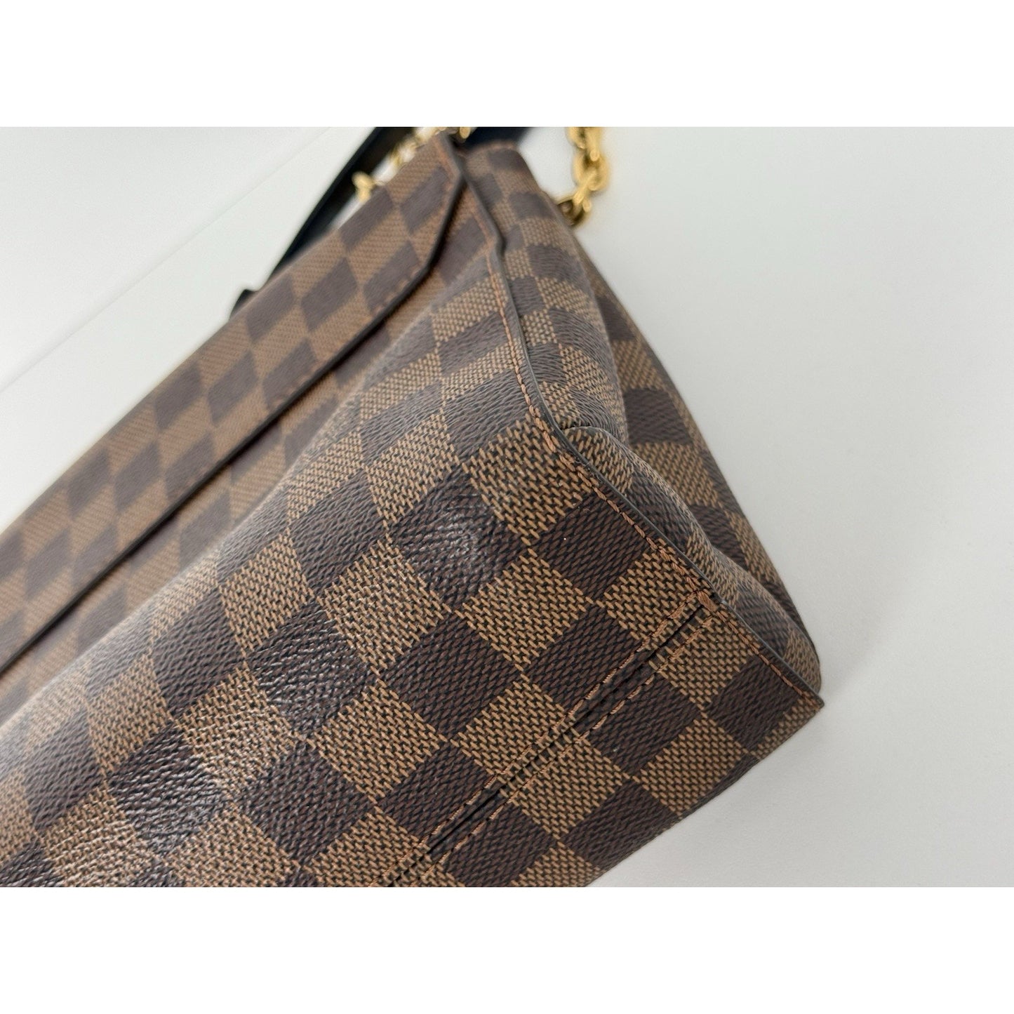 Louis Vuitton Vavin Damier Ebene Chain Strap Shoulder Bag in Brown Coated Canvas