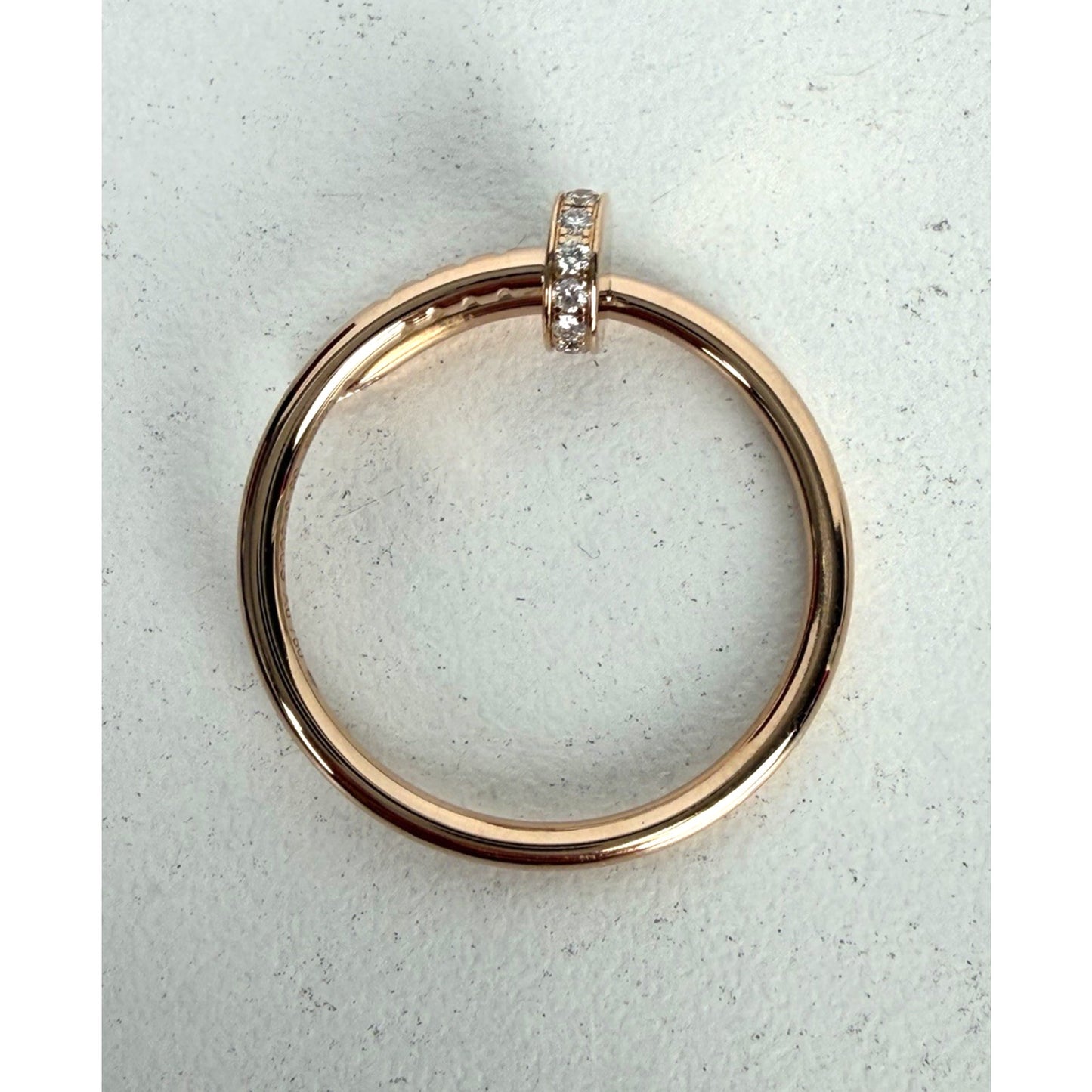 Cartier Juste Un Clou Small Model Ring in 18k Rose Gold with Diamonds Size 58