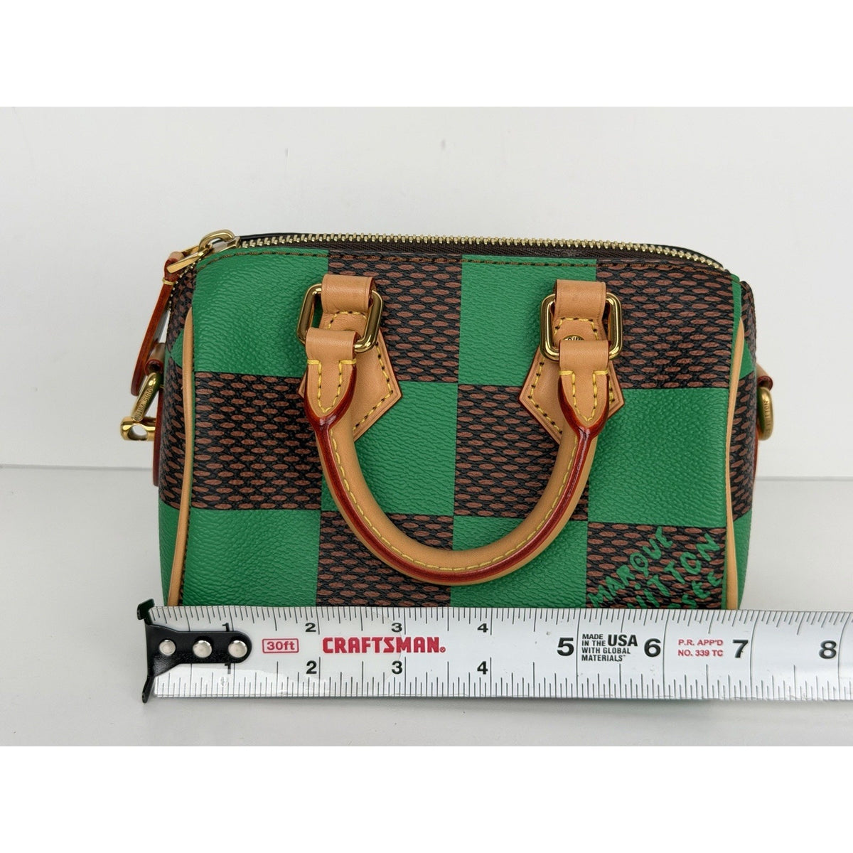 LAYAWAY: Louis Vuitton Nano Speedy Bandouliere in Damier Pop Green Canvas Microchipped B1 (Copy)