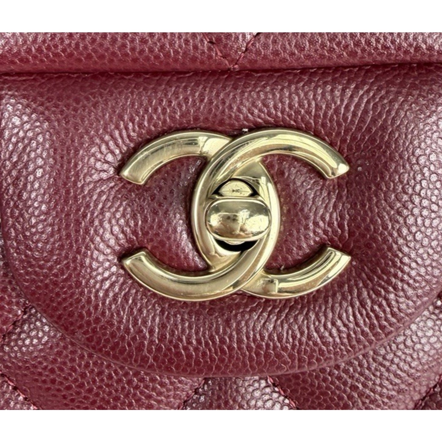 Chanel Classic Double Flap Jumbo Shoulder Bag in Burgundy Caviar Leather NFC E-5