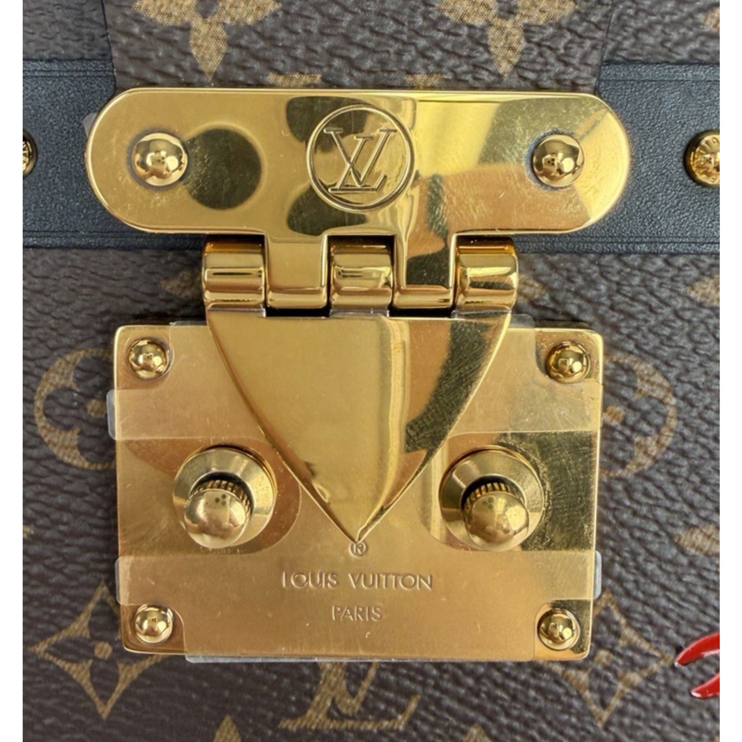 Louis Vuitton Monogram Petite Malle Bag in Coated Canvas Leather Trim NFC E-3