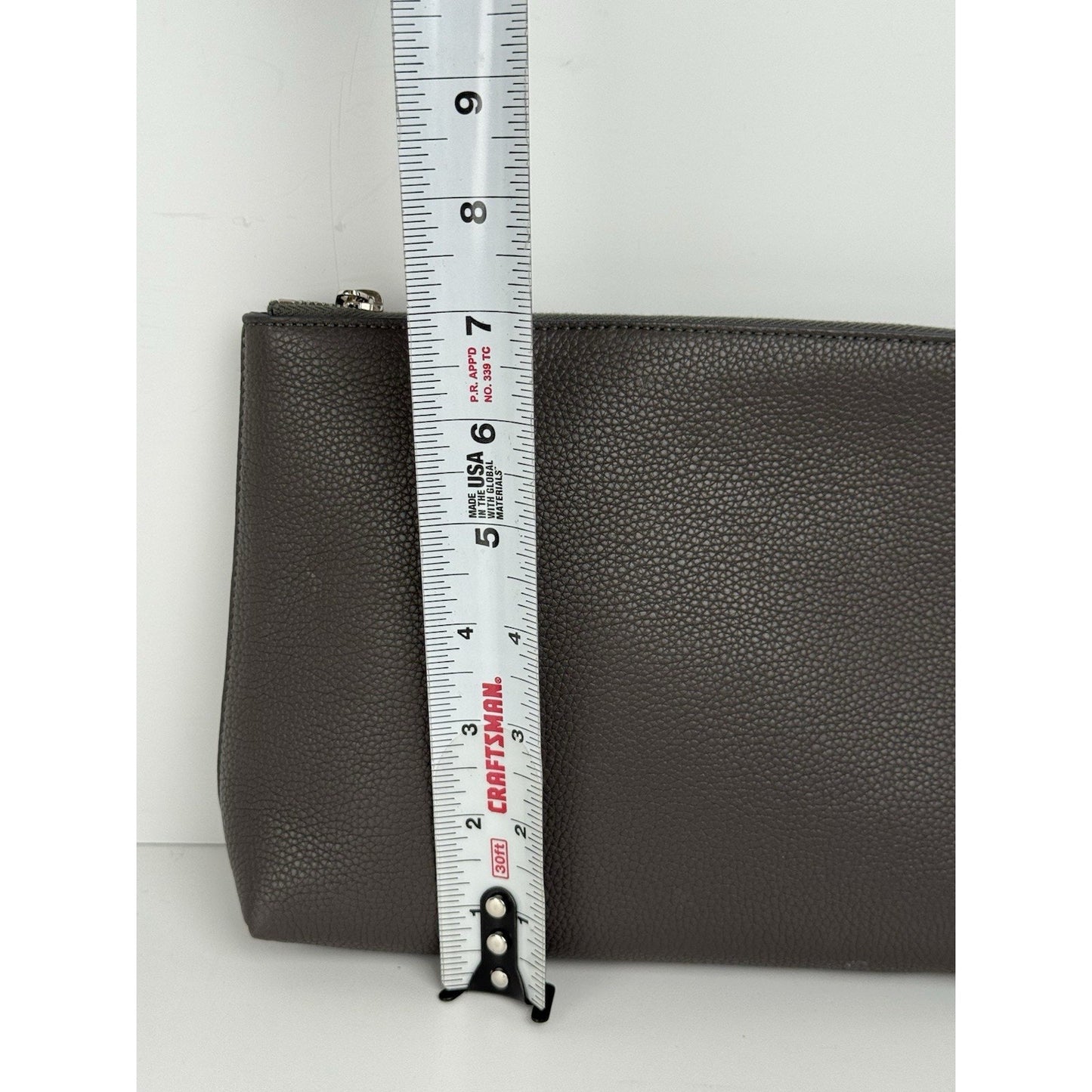 The Row Black Grained Leather Clutch