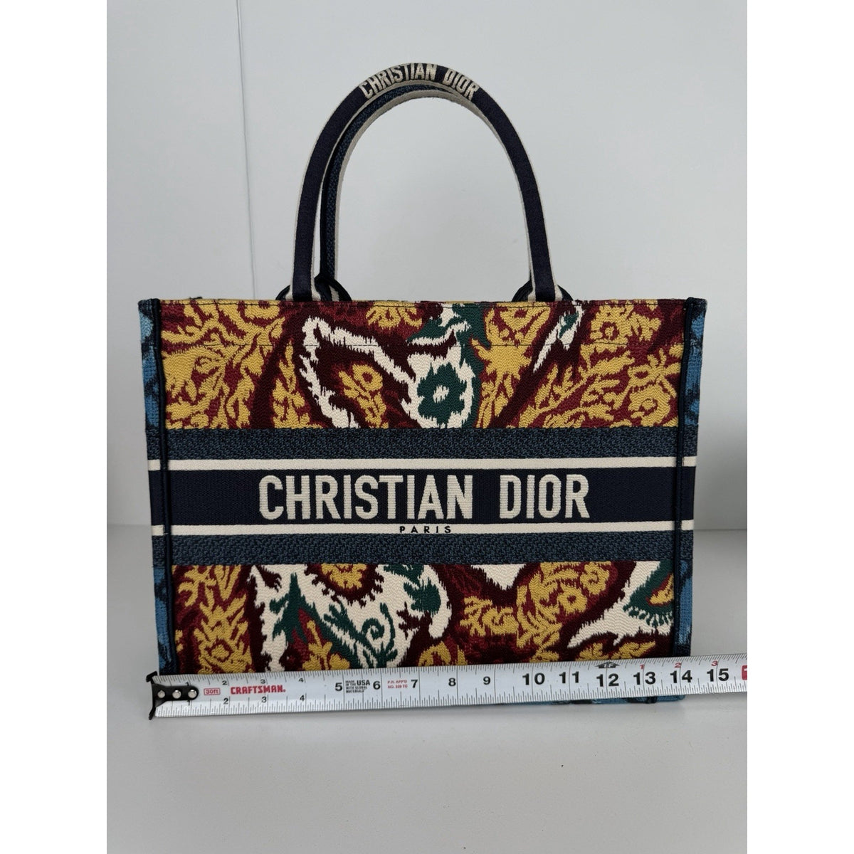 Christian Dior Paisley Medium Book Tote Bag in Embroidered Floral Canvas 2021 E2