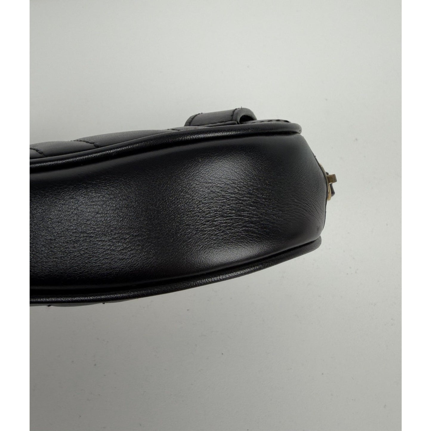 Gucci GG Marmont Small Belt Bag in Black Matelasse Quilted Chevron Leather S19
