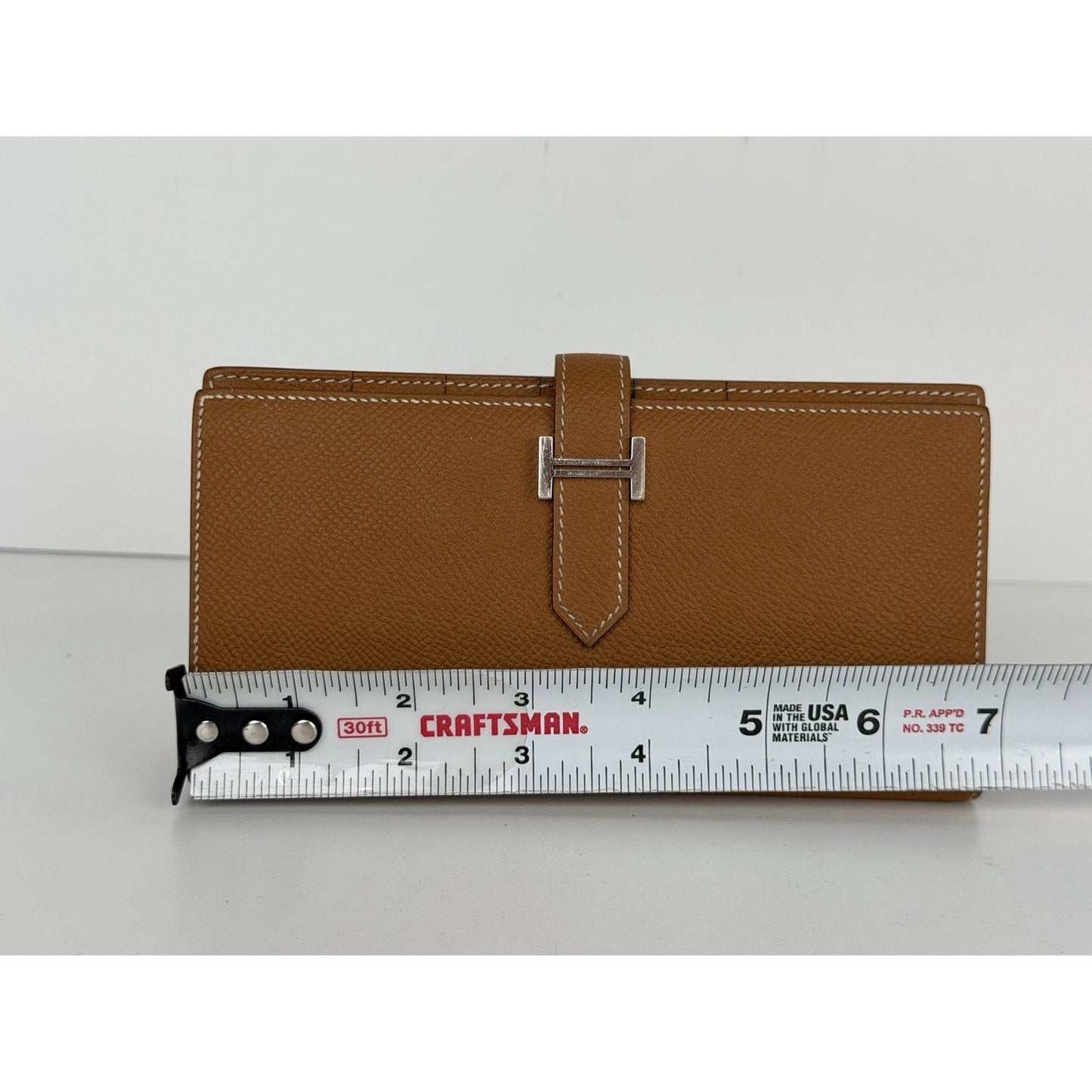 Hermes Bearn Soufflet Long Wallet in Gold Epsom Leather 2022