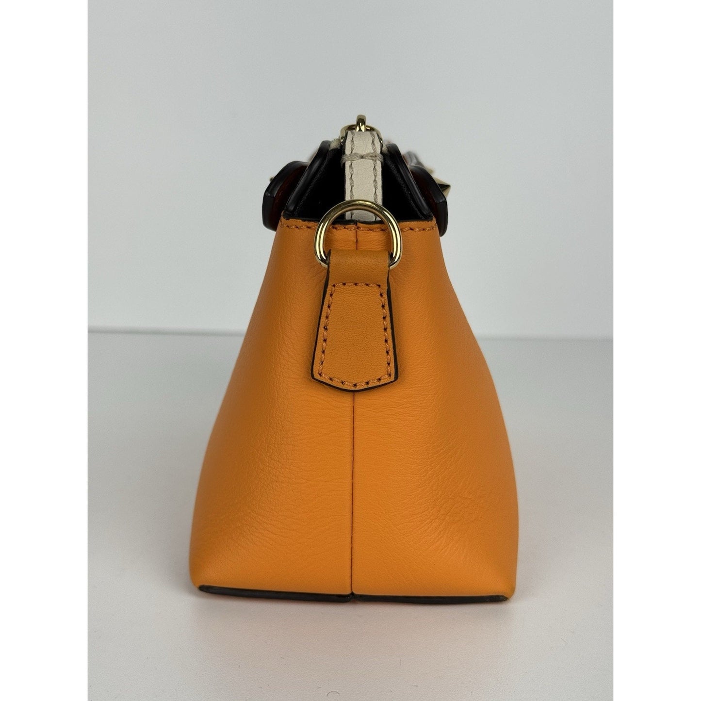 Fendi By The Way Leather Handbag Orange and Brown D-1