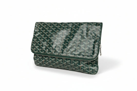 Goyard Sainte-Marie GM Clutch Bag in Green Goyardine Coated Canvas C4