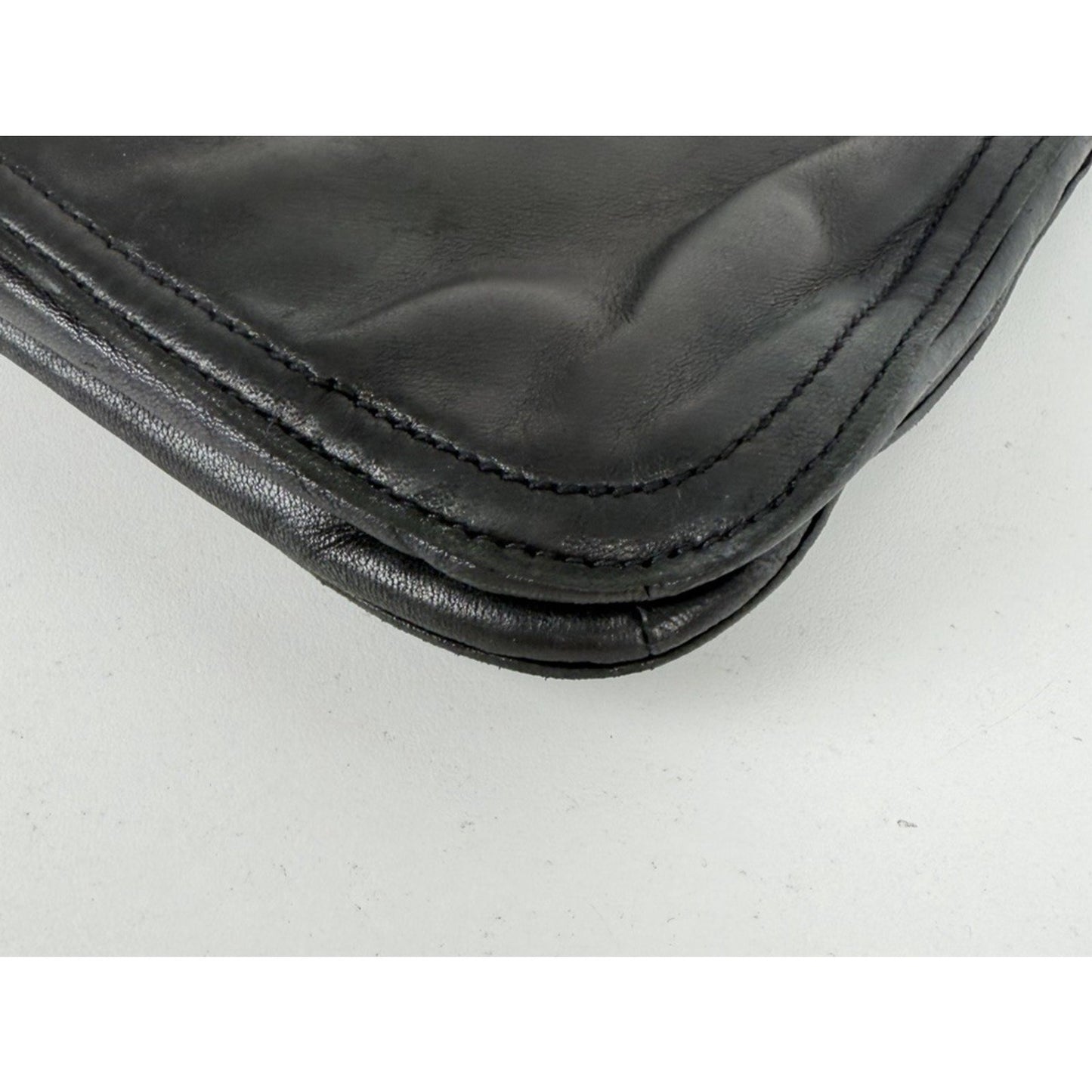 Prada Bicolor Leather Clutch Bag in Black and Orange Unisex S11