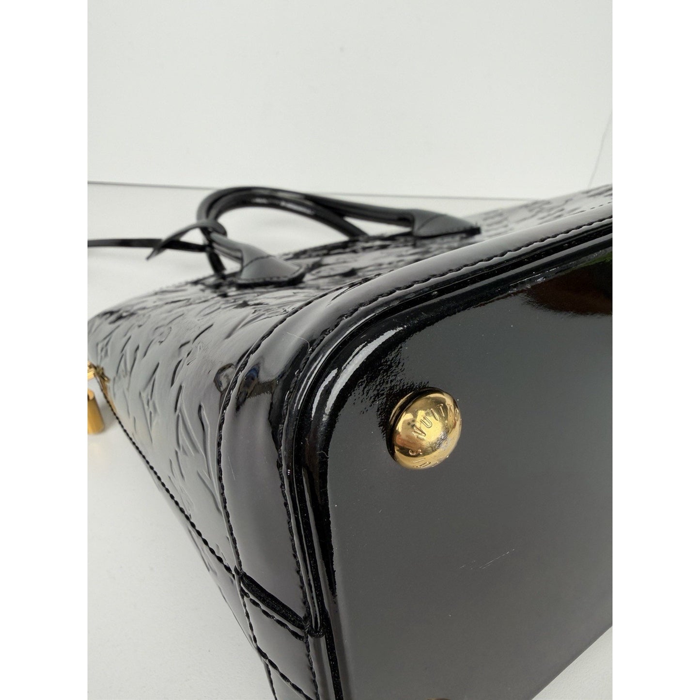 Louis Vuitton Monogram Vernis Lockit PM Handbag in Black Patent Leather 2014