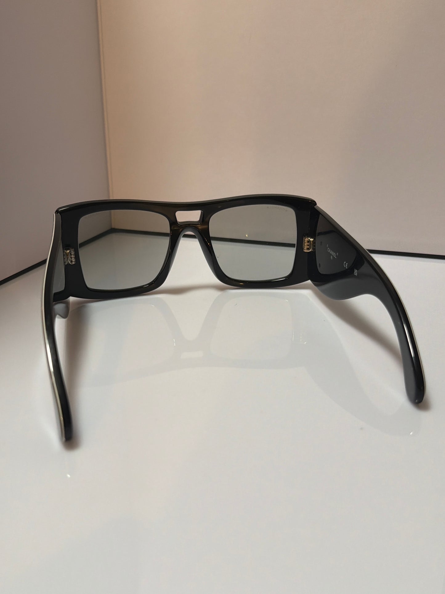 Chanel Acetate CC Logo Square Sunglasses 71628 Black Multicolor