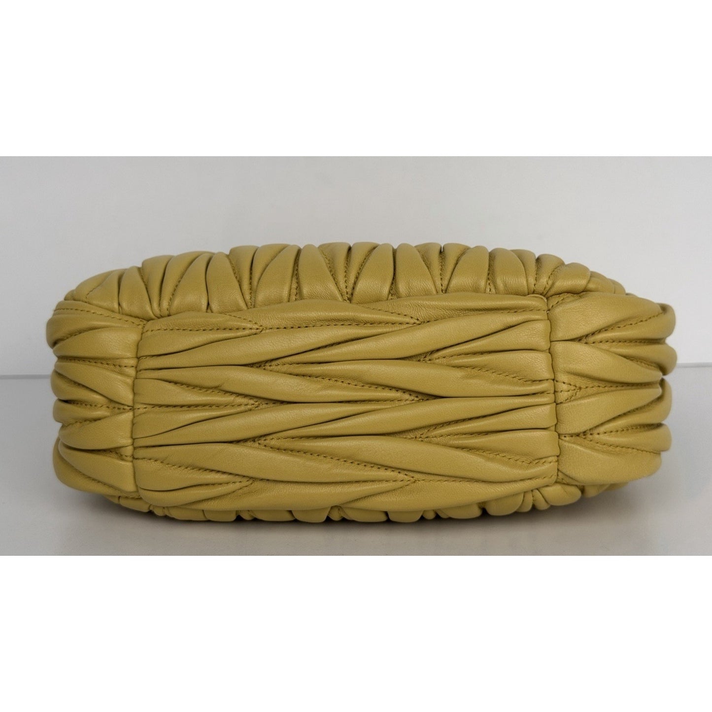 Miu Miu Wander Matelasse Nappa Leather Hobo Bag Small in Yellow