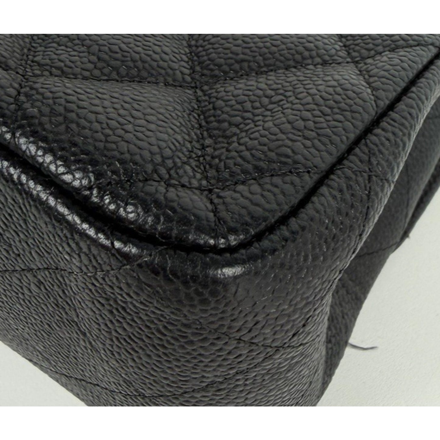 Chanel Classic Double Flap Jumbo Bag in Black Caviar Leather 2014 D-7