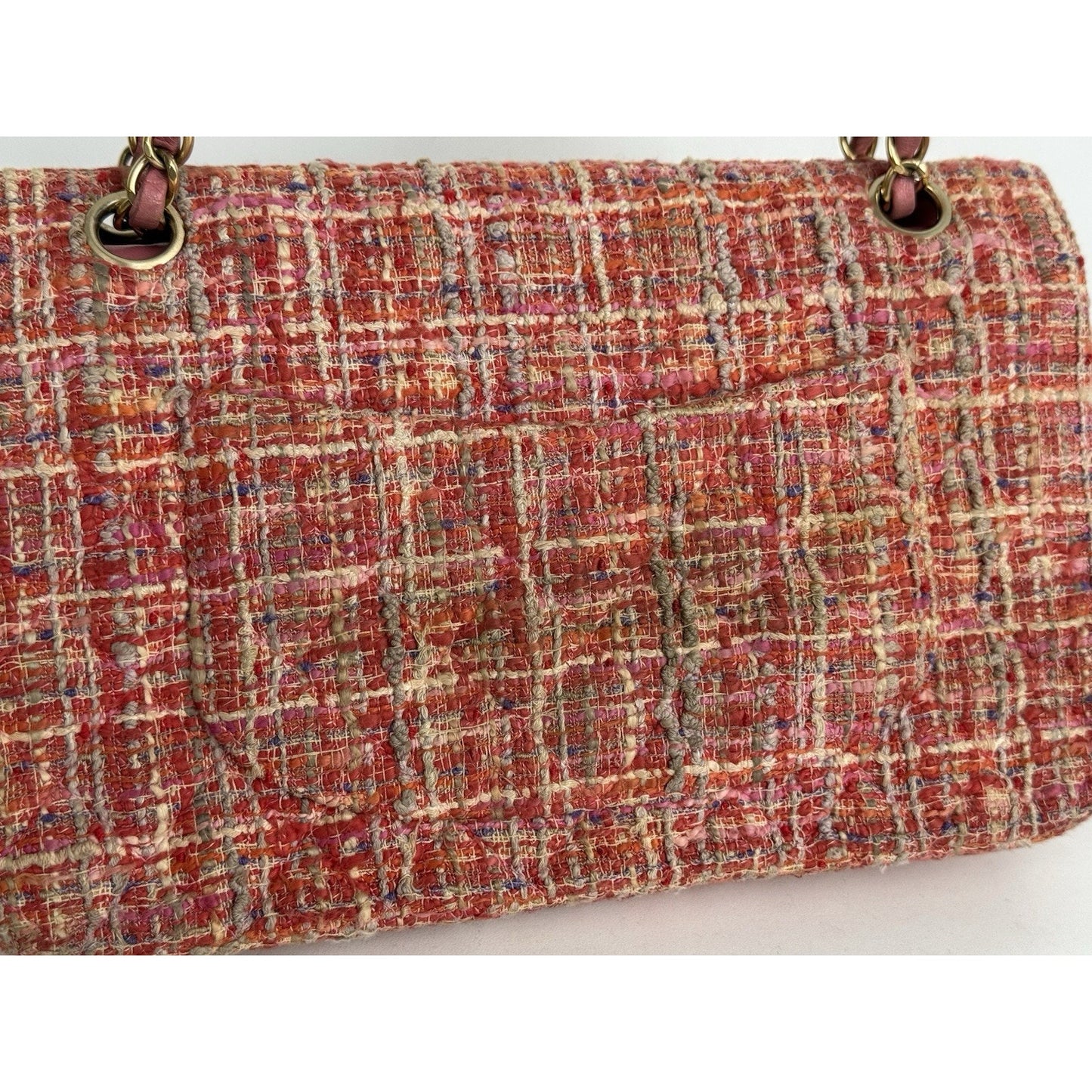 Chanel Classic Medium Multicolor Tweed Double Flap Shoulder Bag B-5