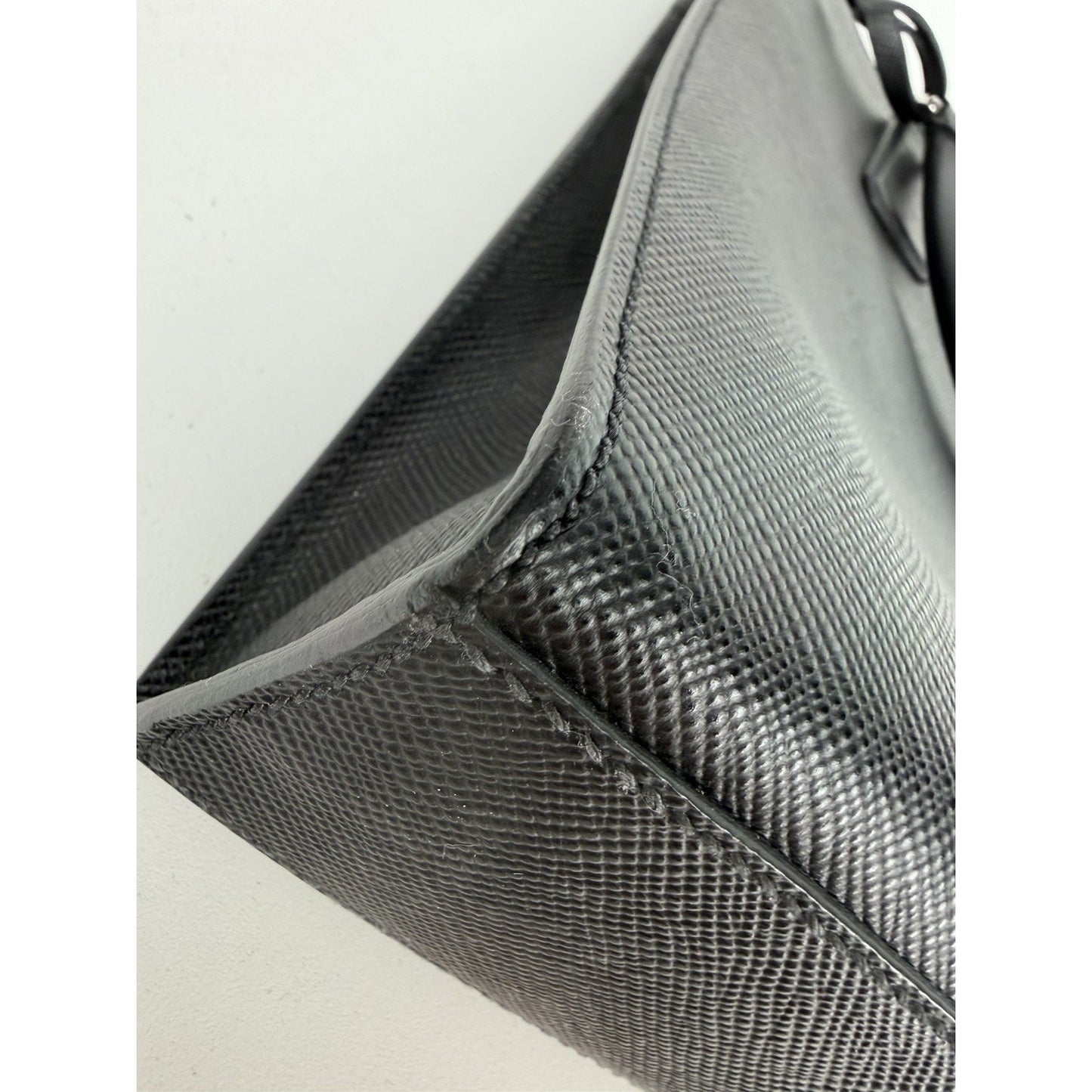 Prada Web Stripe Vertical Tote Bag Large in Black Saffiano Leather S-12