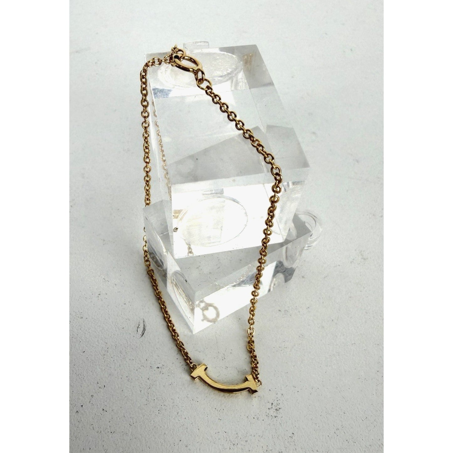 Tiffany T Smile Mini Cable Chain Bracelet in 18k Yellow Gold with Diamonds