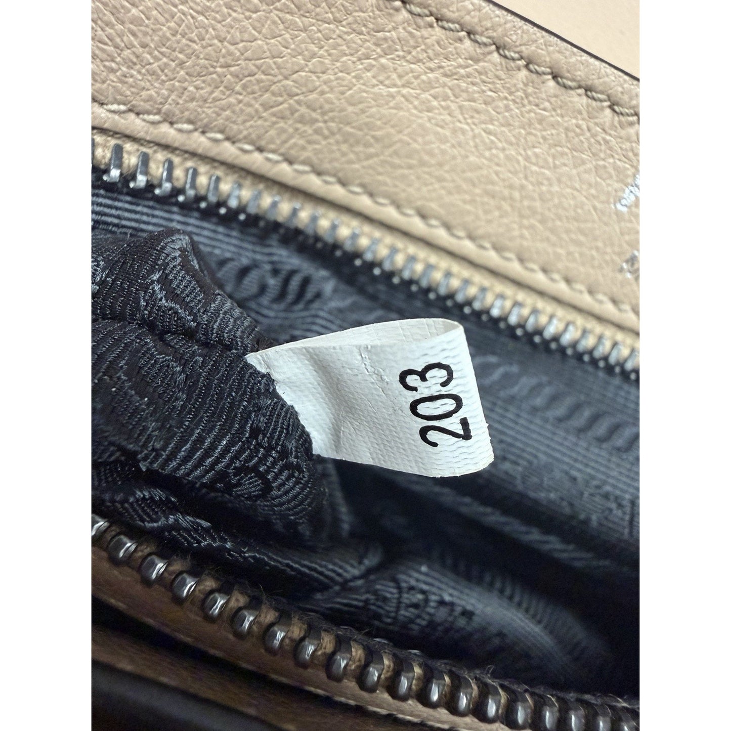 Prada Pattina Glace Studded Crossbody Bag in Neutral Calfskin Leather S-19