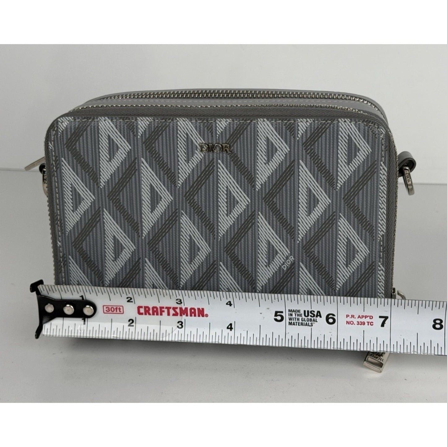Christian Dior CD Diamond Messenger Pouch Gray Coated Canvas 2021 S17