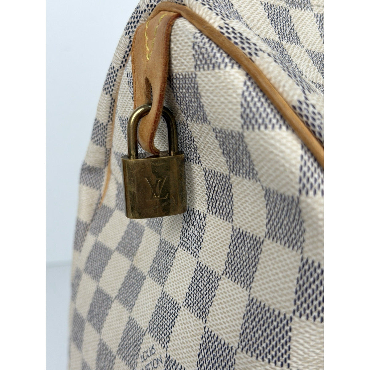 Louis Vuitton Speedy 35 Handbag in Damier Azur Coated Canvas GT Hardware 2010 U1