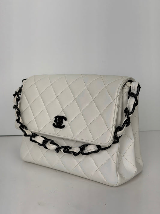 Chanel My Everything Small White Flap Crossbody Bag 1997-1999 YC3