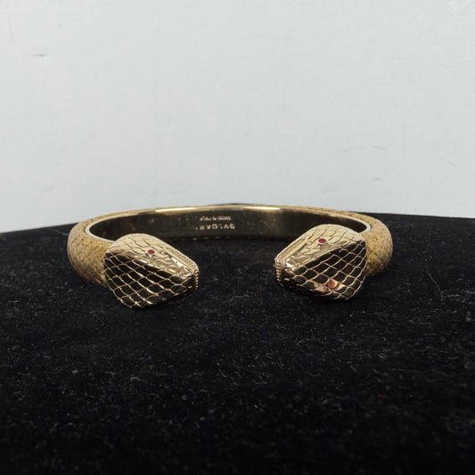 Bvlgari Serpenti Forever Leather Bracelet in Metallic Gold K1