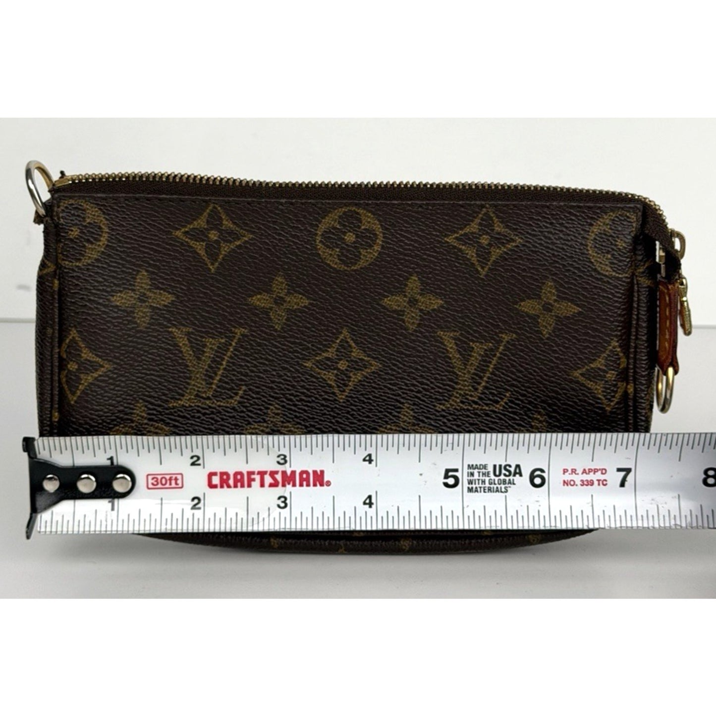 Louis Vuitton Mini Pochette Bag 2003 Vintage in Brown LV Monogram Canvas S03