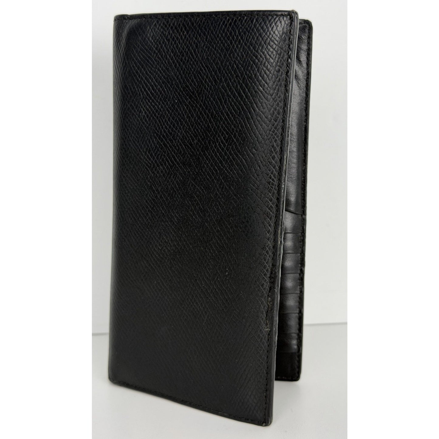 Celine Long Bifold Wallet Grained Calfskin Leather Black K1