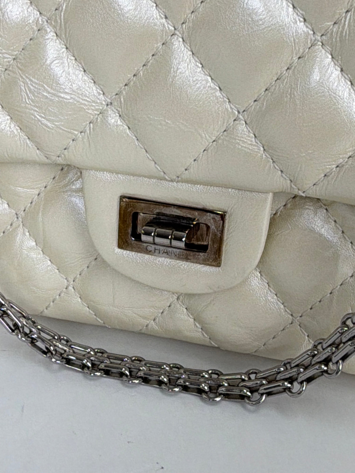 Chanel 2.55 Reissue Double Flap Bag in an Off-White 2018 YF2
