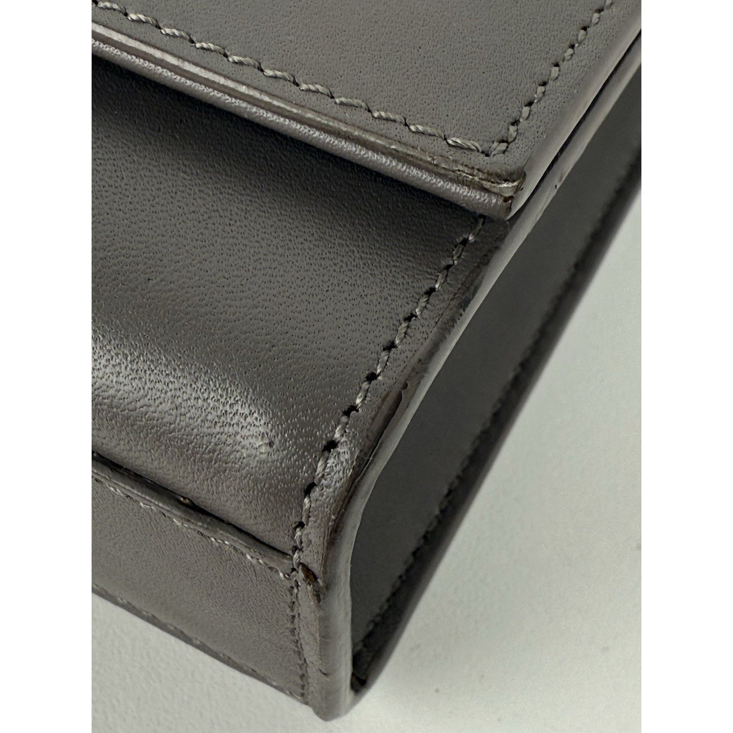 SAINT LAURENT Kate Medium Gray Leather Shoulder Bag
