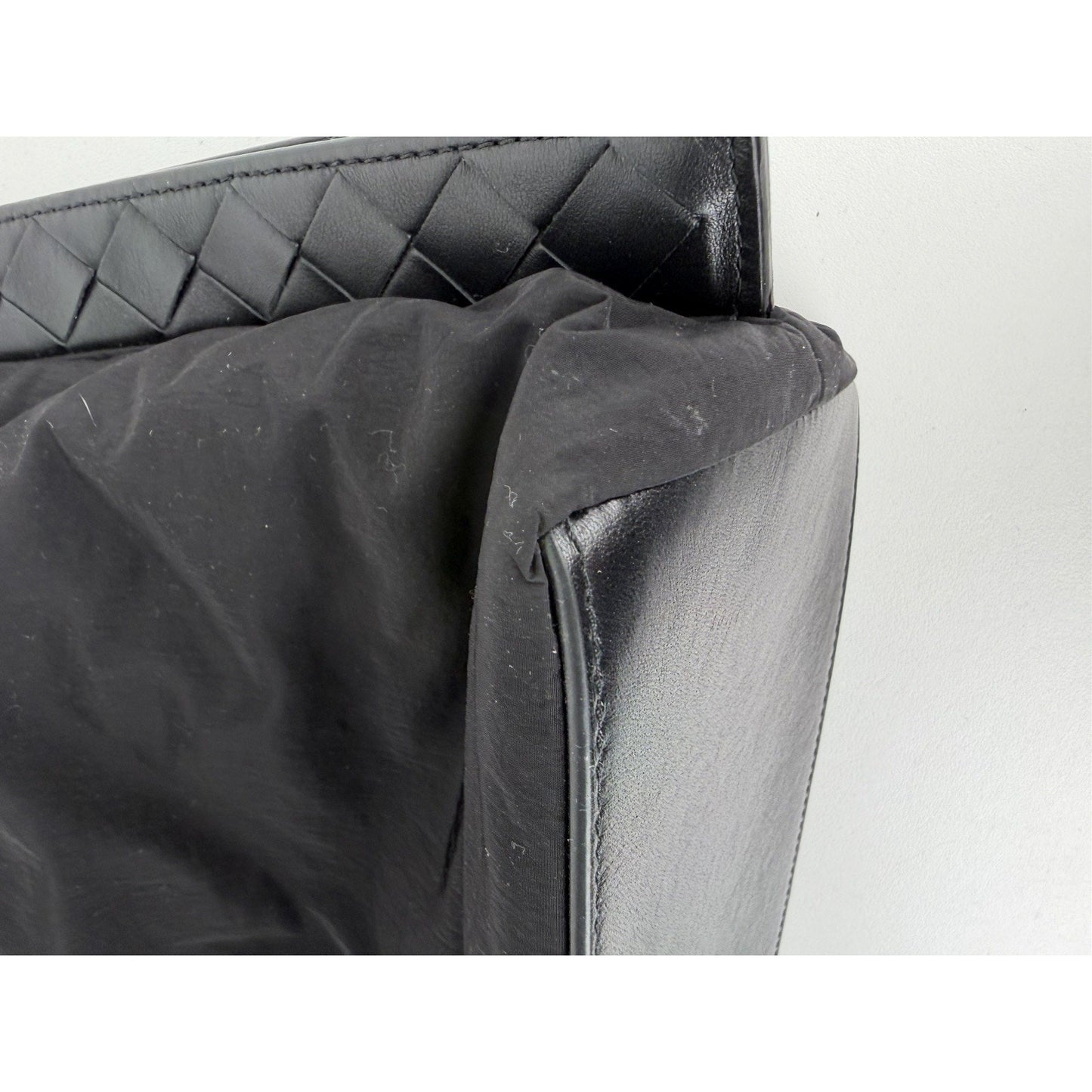 Bottega Veneta Crossroad Hobo Bag Black Nylon & Intrecciato Leather Accents S-20