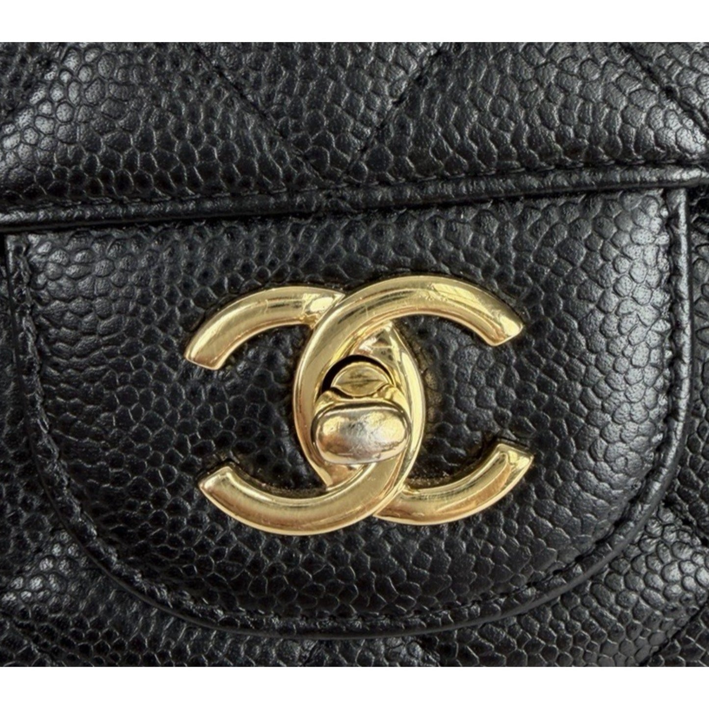 Chanel Classic Double Flap Bag Jumbo in Black Quilting Caviar Leather 2016 B5