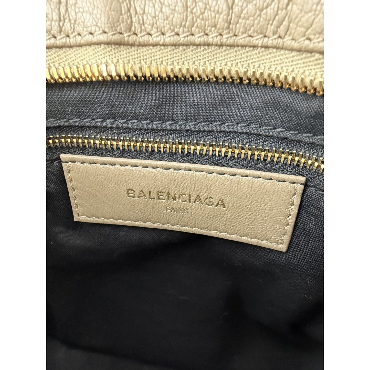 Balenciaga Metallic Edge City Bag Small in Beige Leather with Gold Hardware B-1