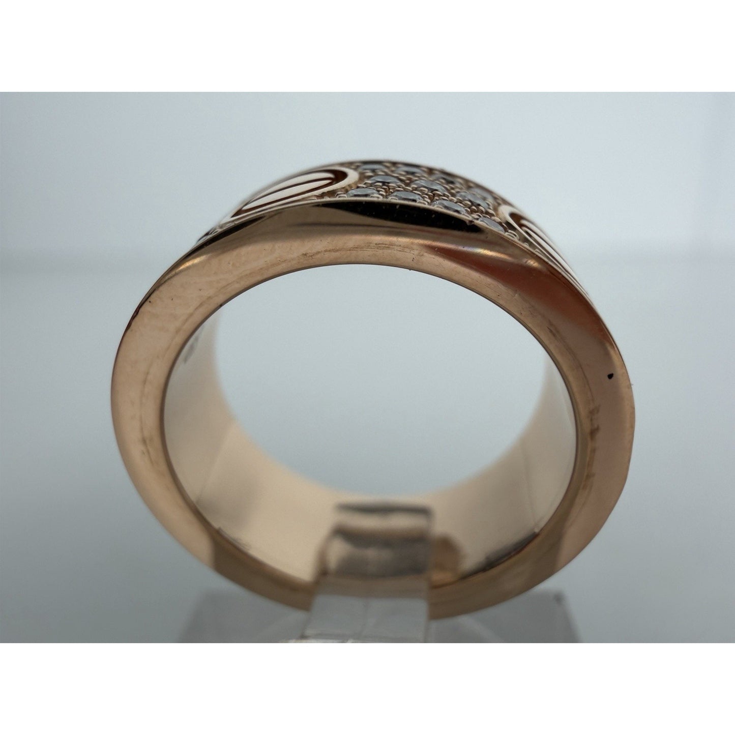 Cartier LOVE Ring 18k Rose Gold Pave-Set Diamonds 5.5 Size 48