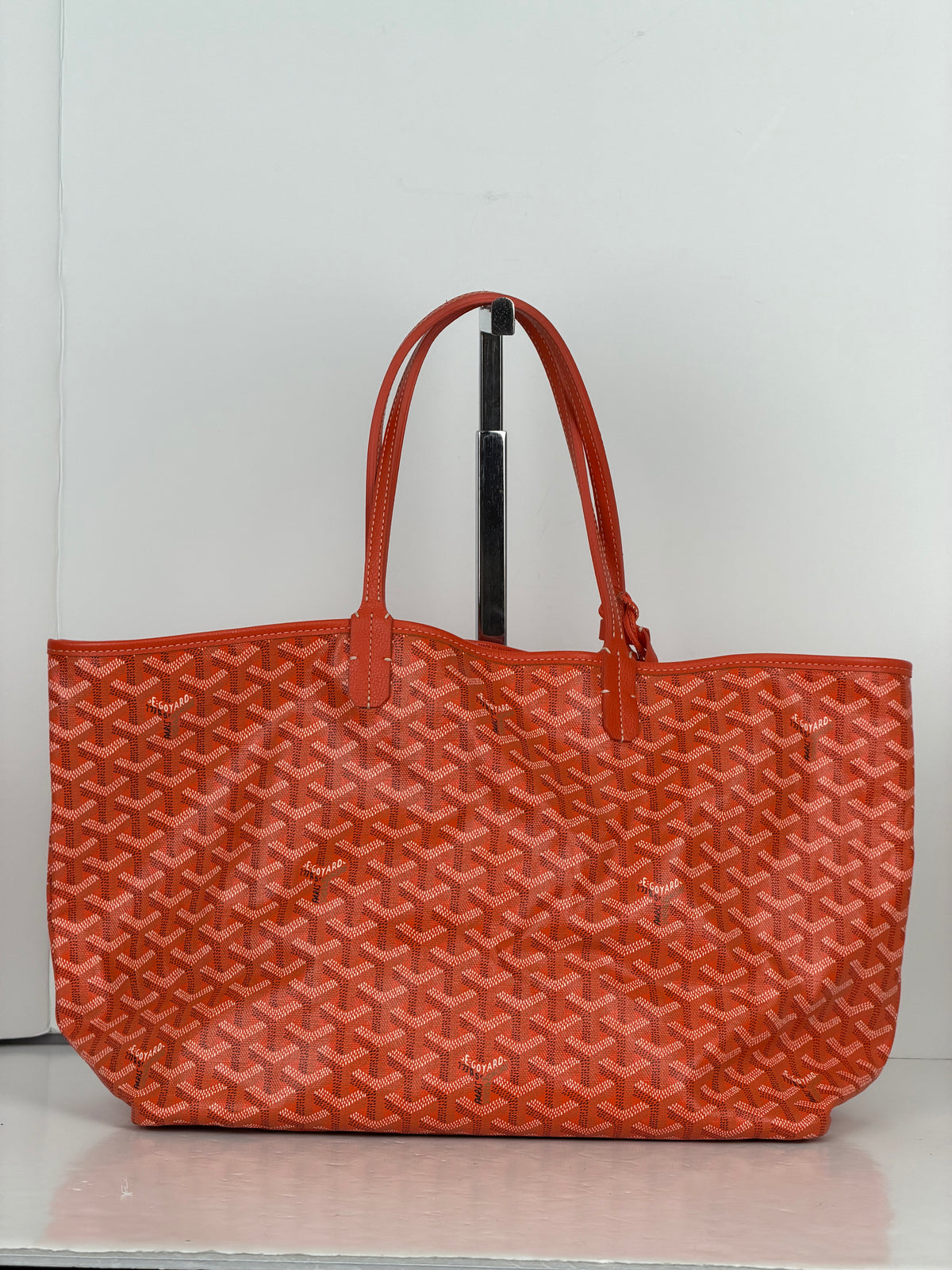 Goyard Goyardine St. Louis PM Goyard Tote in Orange Coated Canvas YD7
