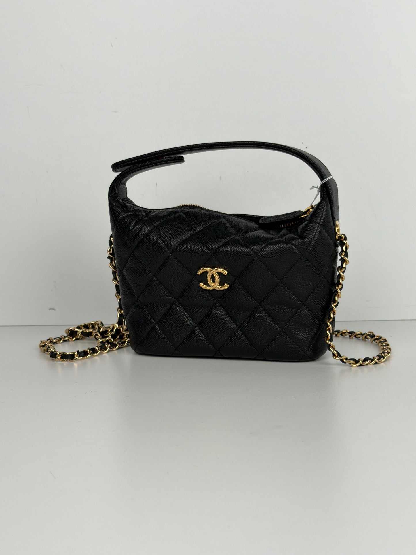 Chanel 25 Small Hobo Bag Black Caviar Leather