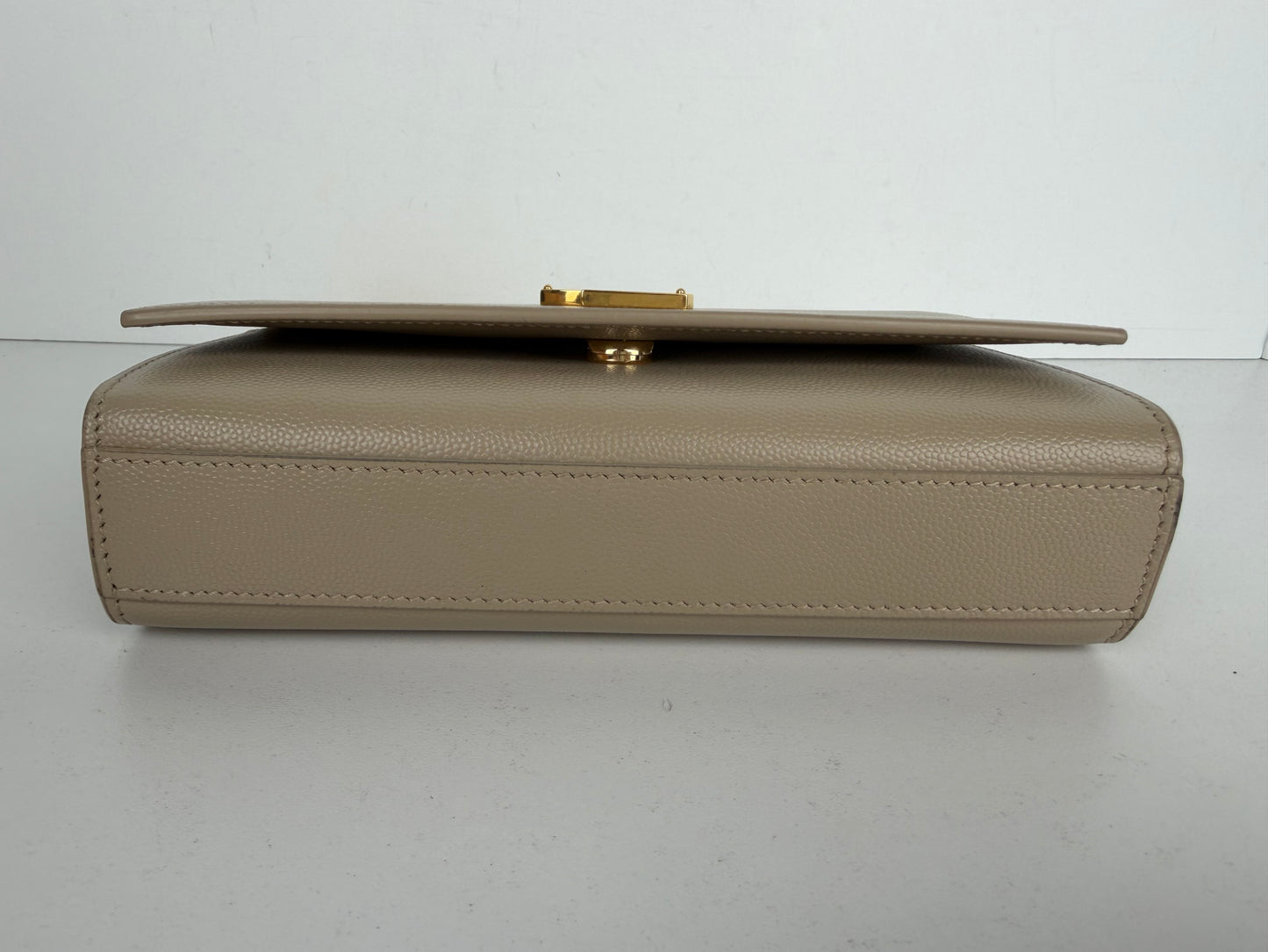 Saint Laurent Kate Chain Bag Small in Beige Grain de Poudre Embossed Leather YS